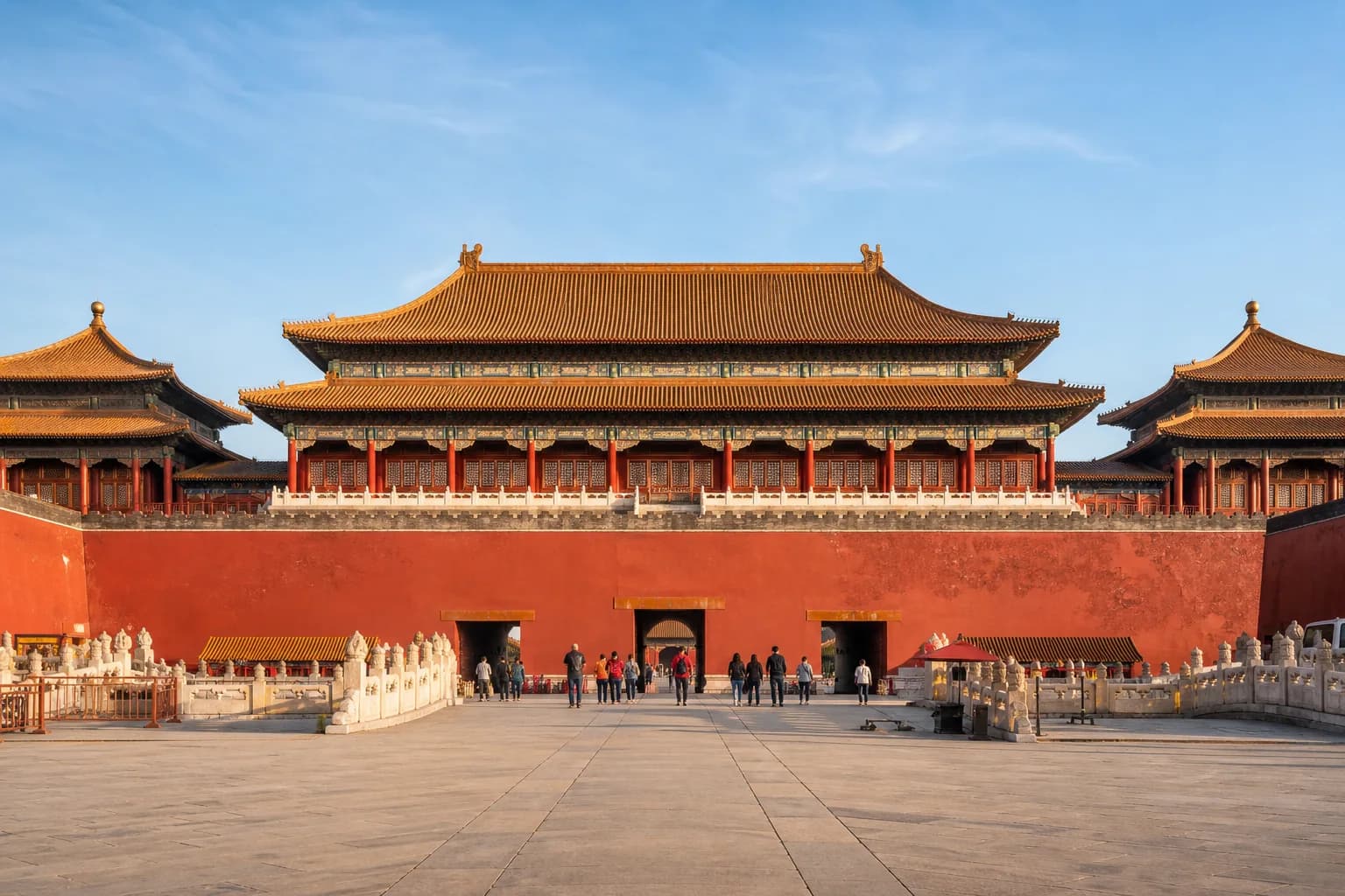 Wide exterior view of the Palace Museum in Beijing
