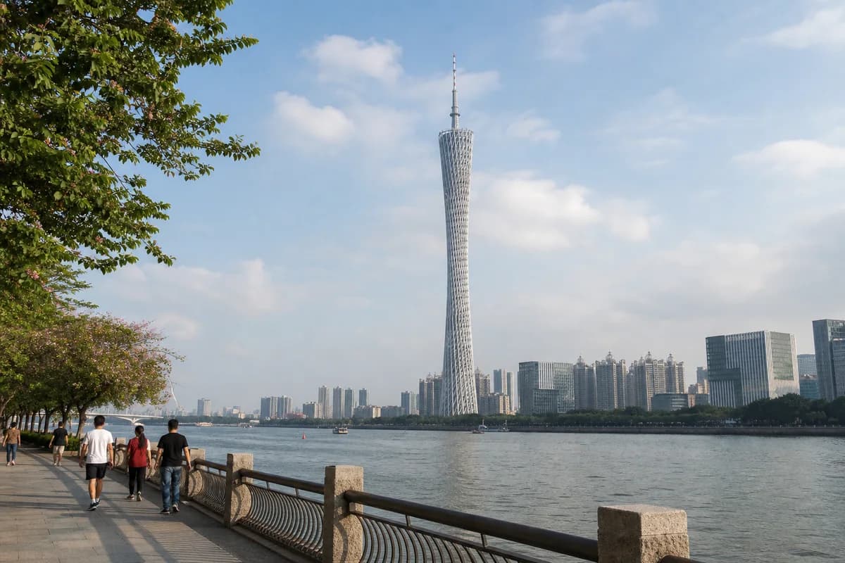 Canton Tower across the Pearl River in Guangzhou
